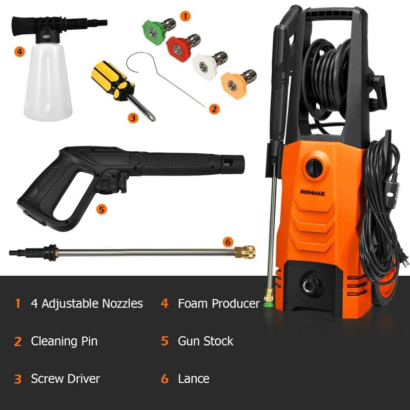 3500PSI Electric Pressure Washer, 1800W 2.6 GPM Portable Electric Power Washer with 4 Nozzles image 22
