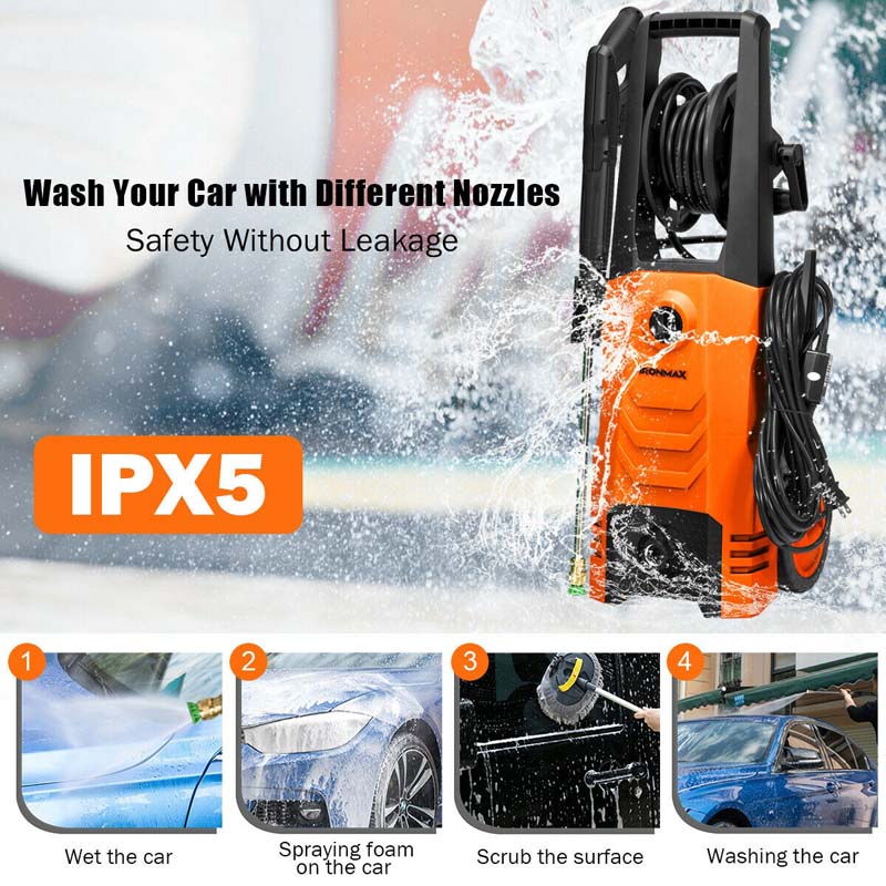 3500PSI Electric Pressure Washer, 1800W 2.6 GPM Portable Electric Power Washer with 4 Nozzles image 15