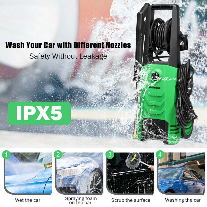 3500PSI Electric Pressure Washer, 1800W 2.6 GPM Portable Electric Power Washer with 4 Nozzles image 4